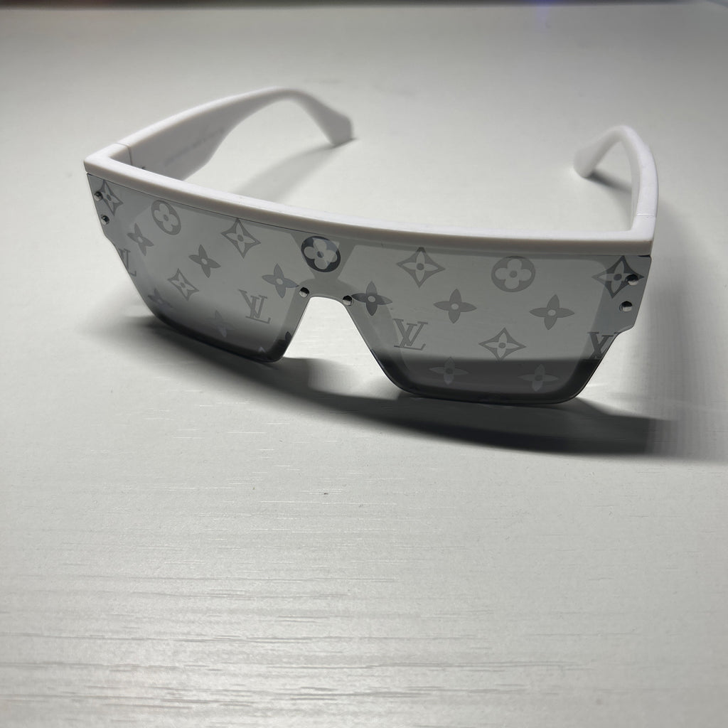 White reflective designer glasses without box