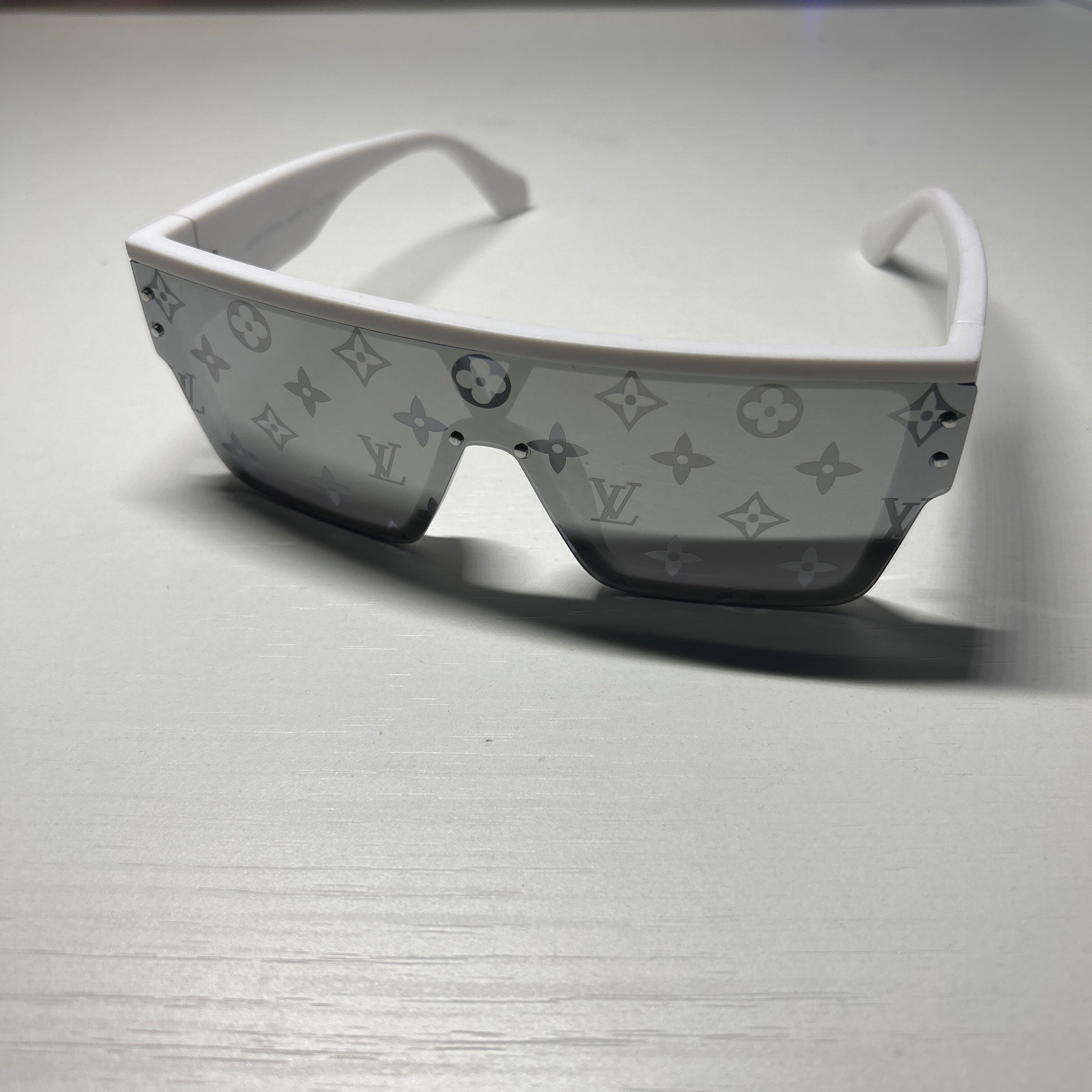 White reflective designer glasses without box