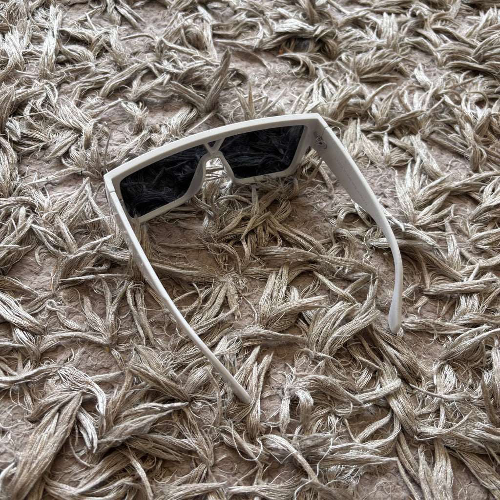 White reflective designer glasses without box